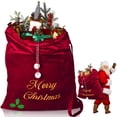 thumbnail image 1 of Bolsa de Navidad WILLBOND Santa Velvet 90x75 cm Burgundy, 1 of 7