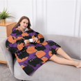 thumbnail image 5 of Oversized Wearable Blanket Hoodie,Purple Halloween Black Cats and Pumpkins Sherpa Blanket Hoodie with Super Pockets,Super Warm Fuzzy Pullover for Women & Men, 5 of 6