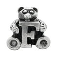 thumbnail image 5 of Letter F Teddy Bear Kids Charm .925 Sterling Silver Antiqued Reflection Beads, 5 of 5