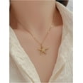 thumbnail image 4 of Monebena 18K Gold Plated Starfish Necklace - Seashell Pendent Ocean Themed Necklace - Boho Summer Beach Jewelry, 4 of 8
