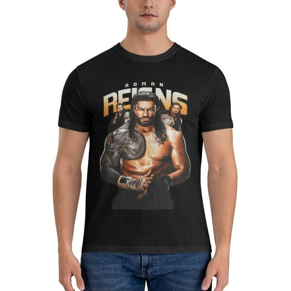 Roman Reigns Youth Men's Short-Sleeve T-Shirt Vintage T Shirts Cotton Crewneck T-Shirt Tops Clothing for Men T-Shirts