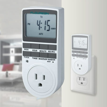 prong plug option timer programmable 15a 1800w theft outlet electrical switch anti random smart digital light dialog displays button additional