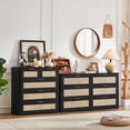 thumbnail image 6 of Leyaoyao Upright 5 Drawer Dressers for Bedroom, Boho Adult Wood Chest of Drawers Storage Cabinet for Living Room, Hallway, Black, 6 of 7