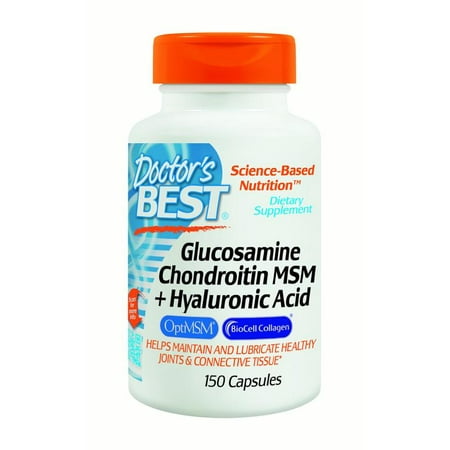 Doctor's Best glucosamine chondroïtine MSM Plus HA, 150 Ct