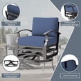 thumbnail image 5 of ALAULM 5 Pieces Aluminum Outdoor Patio Furniture Set, 4 Seats Patio Conversation Sets with 48" Round Propane Fire Pit Table,Metal Furniture Set with Thick Cushion,Navy, 5 of 9