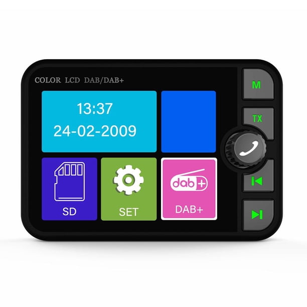 Radio digital con receptor DAB DAB+ para coche con pantalla a color de 2,4 pulgadas compatible con Bluetooth