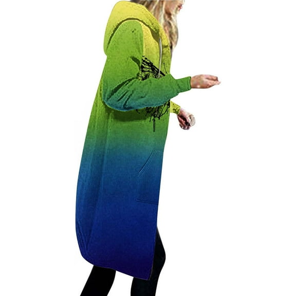 Turilly Women's Coats and Jackets Women's Printed Loose Long Sleeved Hoodie Sweater Top Jacket
