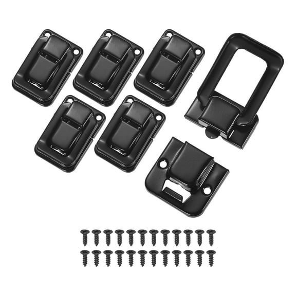 Uxcell 6-Pack Toggle Catch Latch Lock, 1.5 x 1 In Metal Hasp Latches Decorative Clasp with Screws for Jewelry Case [Black]