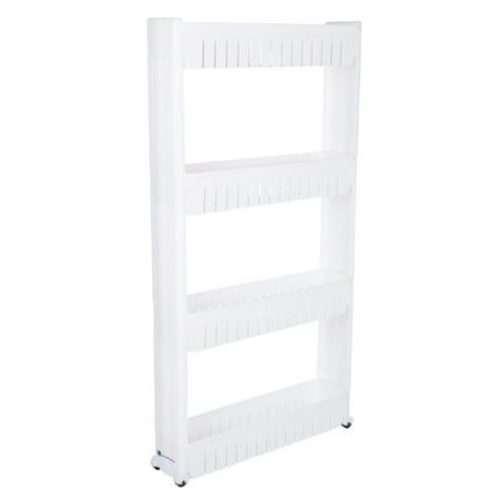 Everyday Home Mobile Shelving Unit Organizer 4 Storage Baskets