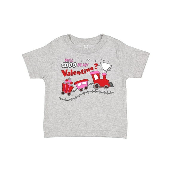 Inktastic Will Choo Be My Valentine? Valentine's Day Train Boys or Girls Toddler T-Shirt