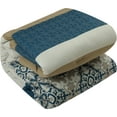 thumbnail image 3 of Nanshing Reina 7 Piece Traditional Damask Comforter Set, Blue, King, 3 of 7