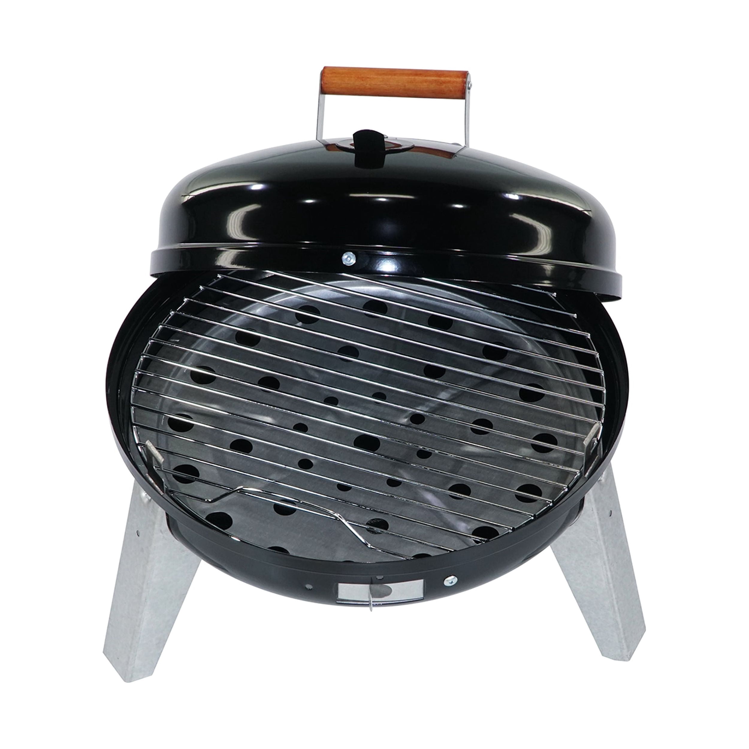 Americana Lock 'N Go Portable Steel Charcoal Grill, 176 Sq. In. Cooking Area, Black