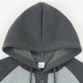 thumbnail image 3 of Sudadera con capucha para hombre, estilo informal, con bloqueo de color, bolsillo, cordón ajustable, manga larga, suéter con capucha, abrigo de poliéster para hombre, 3 of 7