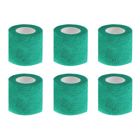 6pcs Tattoo Grip Tape Green, 2.95"x 5Yards Disposable Cohesive Tattoo Grip Cover Wrap Elastic Bandage Handle Grip Tube for Tattoo Machine Tattoo Grip Accessories