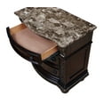 thumbnail image 3 of Traditional Nightstand with Three Storage Drawers, Marble Top Retro Grey Cherry End Table,Vintage Bedside Table for Bedroom Furniture, 3 of 6