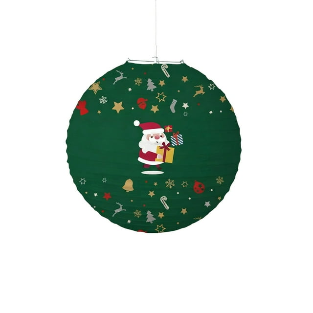 Christmas Party Decorations,2 Piece Christmas Paper Lantern with Snowman Reindeer Santa Design, DIY Party Decoration for Home Classroom Holiday Event