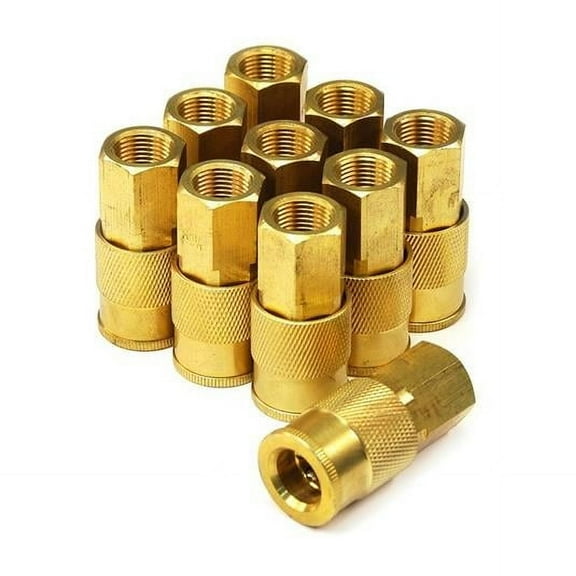 Primefit IC3838FS-B10-P Industrial Coupler Steel 0.37 x 0.37 in. Female - Pack of 10