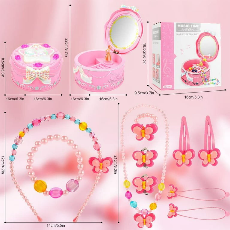 Ballerina Jewelry Box for Girls Musical - Glow-in-the-Dark Little Pink