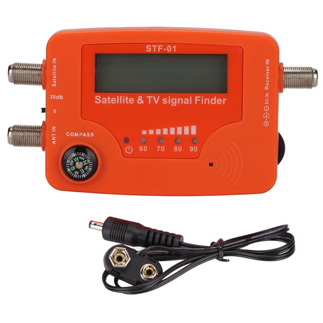 DEWIN Satellite TV Signal Finder LCD Display Digital Satellite Signal Meter with Compass Buzzer Control