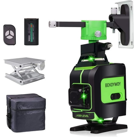 

JSTCL Line Laser Level4D Green 16 Lines360° Rotary Self-Leveling Horizontal & Vertical Line Laser with 5 Brightness AdjustmentInclude Wireless Control & 2 Rechargeable Batteries