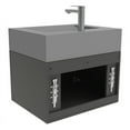 thumbnail image 3 of Castello USA Nile 24" Black Wood Floating Vanity with Gray Top and Chrome Trim, 3 of 10