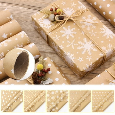 Clearance tumgatte Christmas Gift Paper Kraft Paper Wrapping Paper Christmas Elements Series Wrapping Paper Pattern Stocking Stuffers for Kids Christmas Decorations Wal&mart Deals