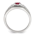 thumbnail image 2 of Sterling Silver Rhod-plated Men's African Ruby and White Topaz Ring QR6843, 2 of 5