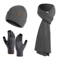thumbnail image 1 of Guantes bufanda para mujeres y hombres, gorro de invierno de punto para hombre y mujer, guantes con pantalla táctil, conjunto de bufandas largas para clima frío, 1 of 5