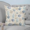 thumbnail image 4 of Pillow Covers 24x24 Set of 2, Nautical Coastal Throw Pillow Covers Decorative Couch Cushion Cover, Vintage Beach Coral Starfish Shell Microfiber Soft Square Pillowcases for Bedroom Living Room Sofa, 4 of 7
