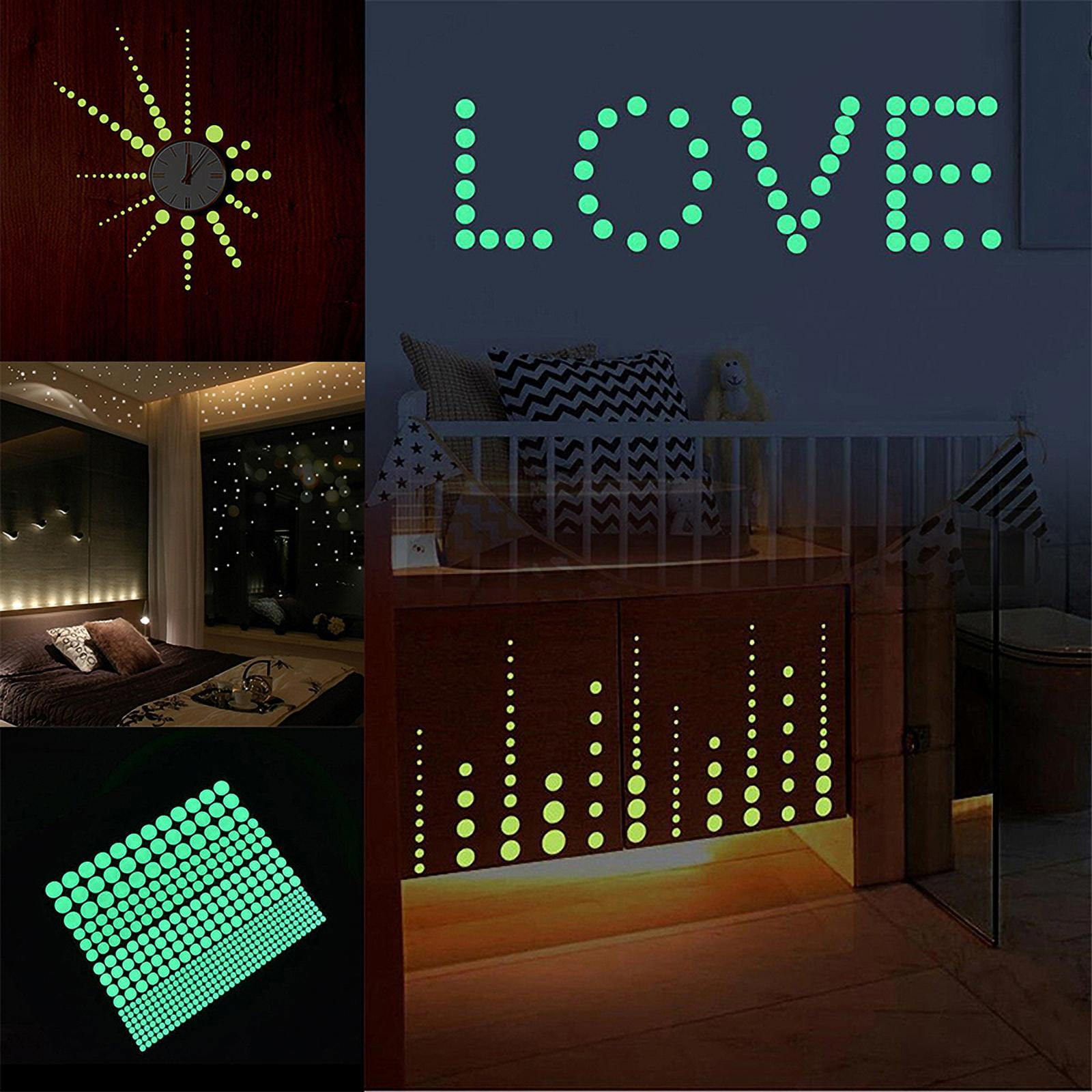 407pcs glow in the dark star wall stickers round dot luminous kids room decor