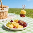 thumbnail image 6 of Rirozkan Easter Picks, 100 Piece White Bunny Bamboo Fruit Sticks, Decorative Food Picks for Party Platters and Easter Desserts, 6 of 6