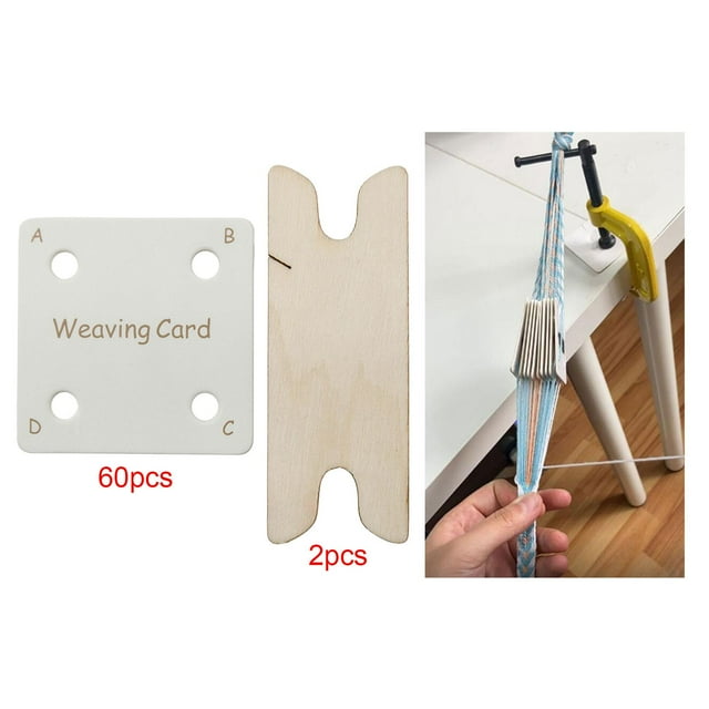 Accesorios de costura para tarjetas tejidas de tabletas, 60 uds., para telar o telar para principiantes, telar manual de madera, tarjetas de telar de BLESIY Tarjeta de tejido de tabletas
