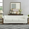 thumbnail image 6 of Emery Chesterfield Sofa, Luxurious Comfort for Cozy Living Rooms, Mid-Century Modern couch, Elegance & Serenity, 3-Seater Sofa White,PU, 6 of 6