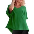 thumbnail image 1 of Timegard Summer Top for Women Round Neck Short Sleeve Oversized Loose Solid Color Casual Tee Blouse, 1 of 9