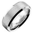 thumbnail image 2 of Metals Jewelry Men's/Women's 8mm Brushed White Tungsten Carbide Polished Edge Wedding Ring Size 13, 2 of 7