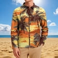 thumbnail image 4 of Neewe Hawaiian Shirt for Men Long Sleeves Tropical Printed Casual Button Down Summer Beach Floral Shirts, 4 of 7