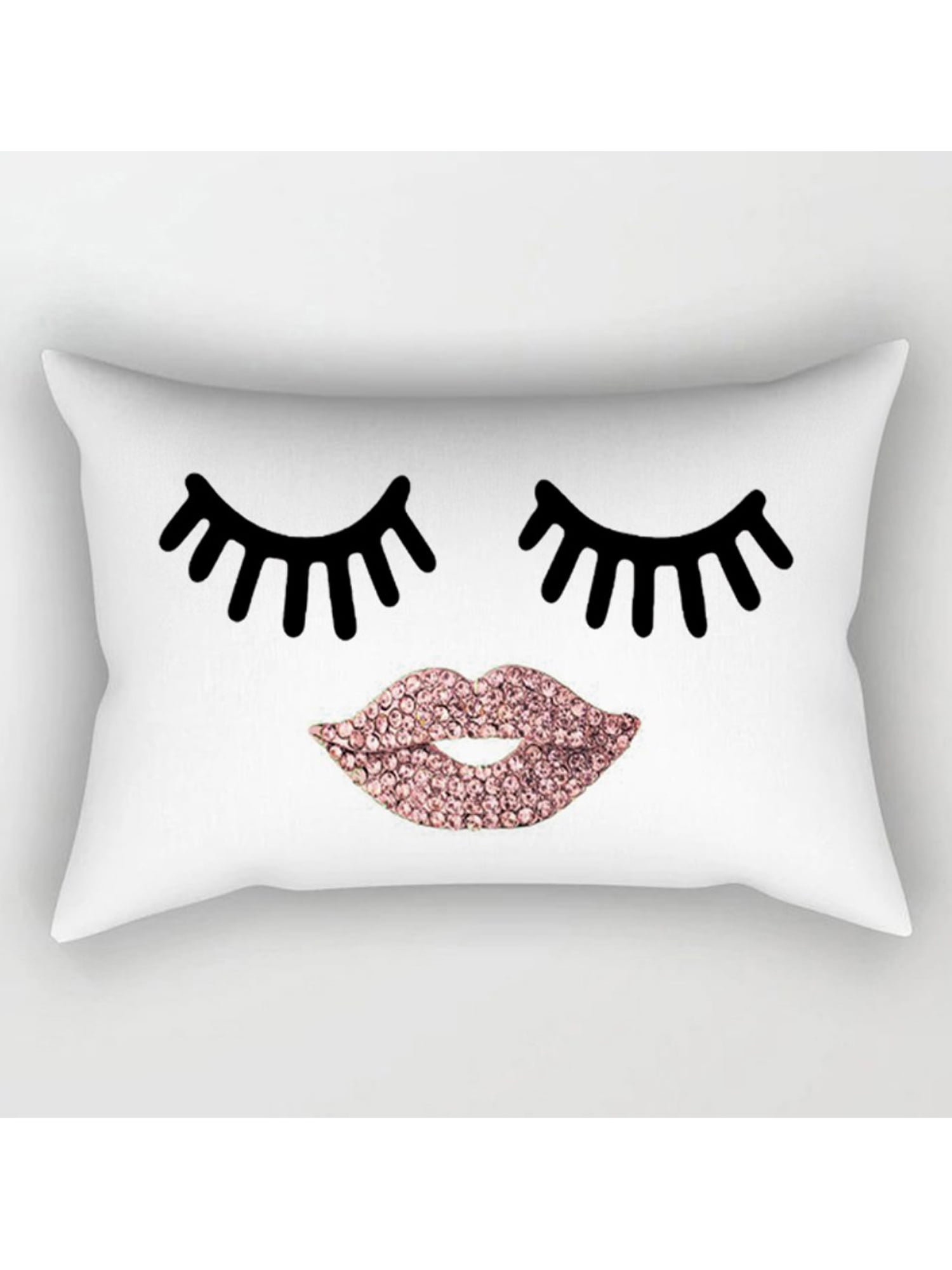 Bling Shimmer Eyelashes Pillowcase Lash Cushion Cover Car Sofa Office Home Decor 