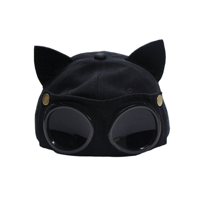 Sonducket Gorra de béisbol con gafas de piloto, gorra transpirable con viseras para el sol, gorras para otoño e invierno, gorras con Sombreros Negro