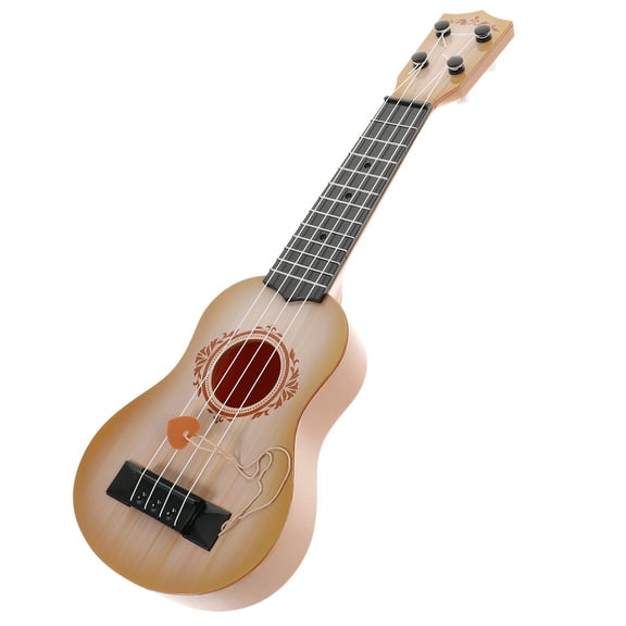 TABLZONE Khaki Plastic Toy Ukulele for Kids Musical Instrument Educational Learning Portable Compact Design