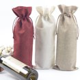 thumbnail image 4 of Dytern Wedding 3pcs Jute Linen Wine Bottle Bags Weddings Holidays Party Champagne Bottle Covers Linen Gift Pouches Wine Package Bags, 4 of 11