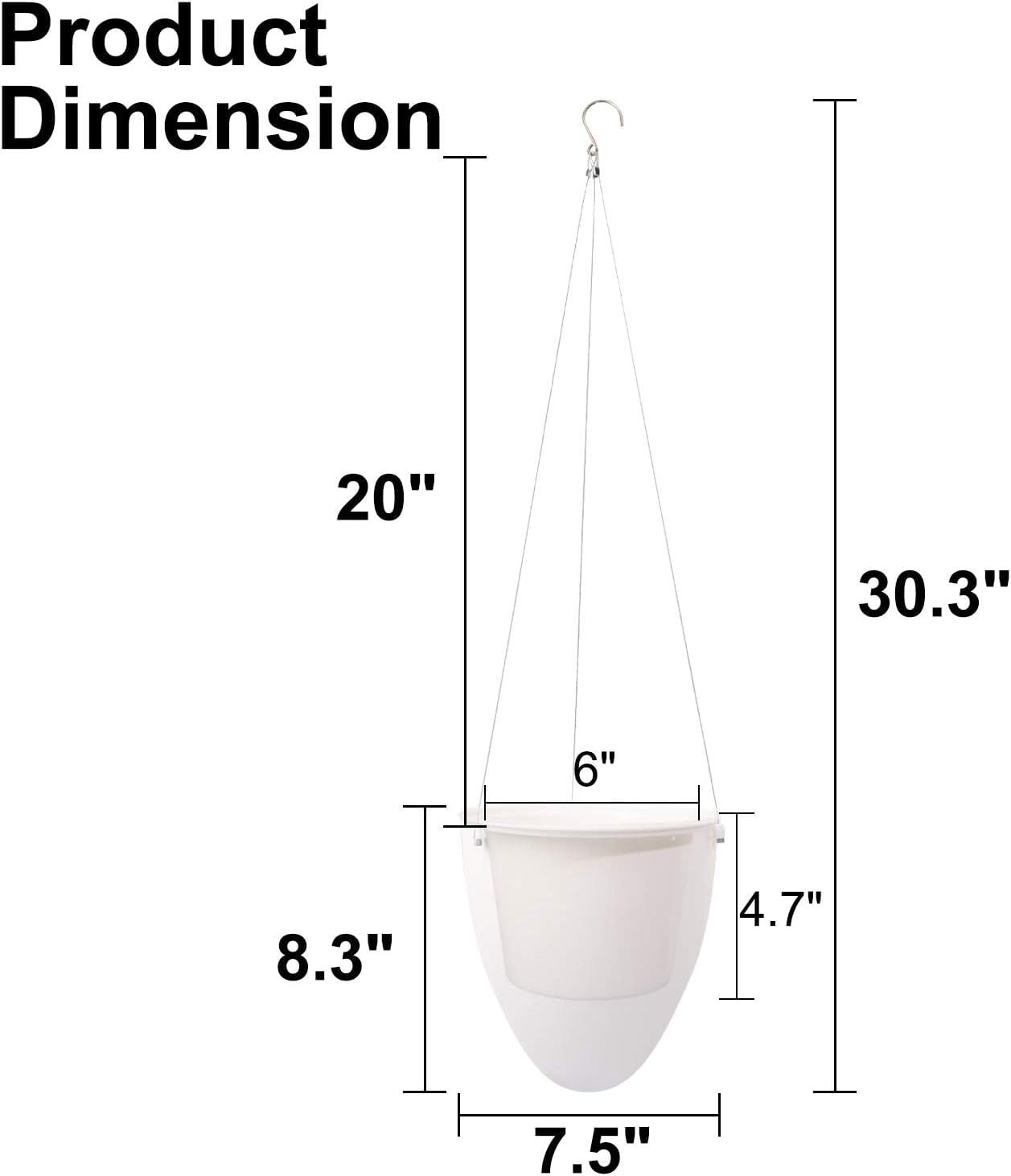 Self Watering Hanging Planter, Unique Eggshell Hanging Succulent Flower Pots Home Office Indoor Decorative Container, White