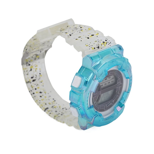 Reloj electrónico reloj de pulsera deportivo con esfera digital grande a la moda correa transparente degradada para niñas y niños ANGGREK Otros