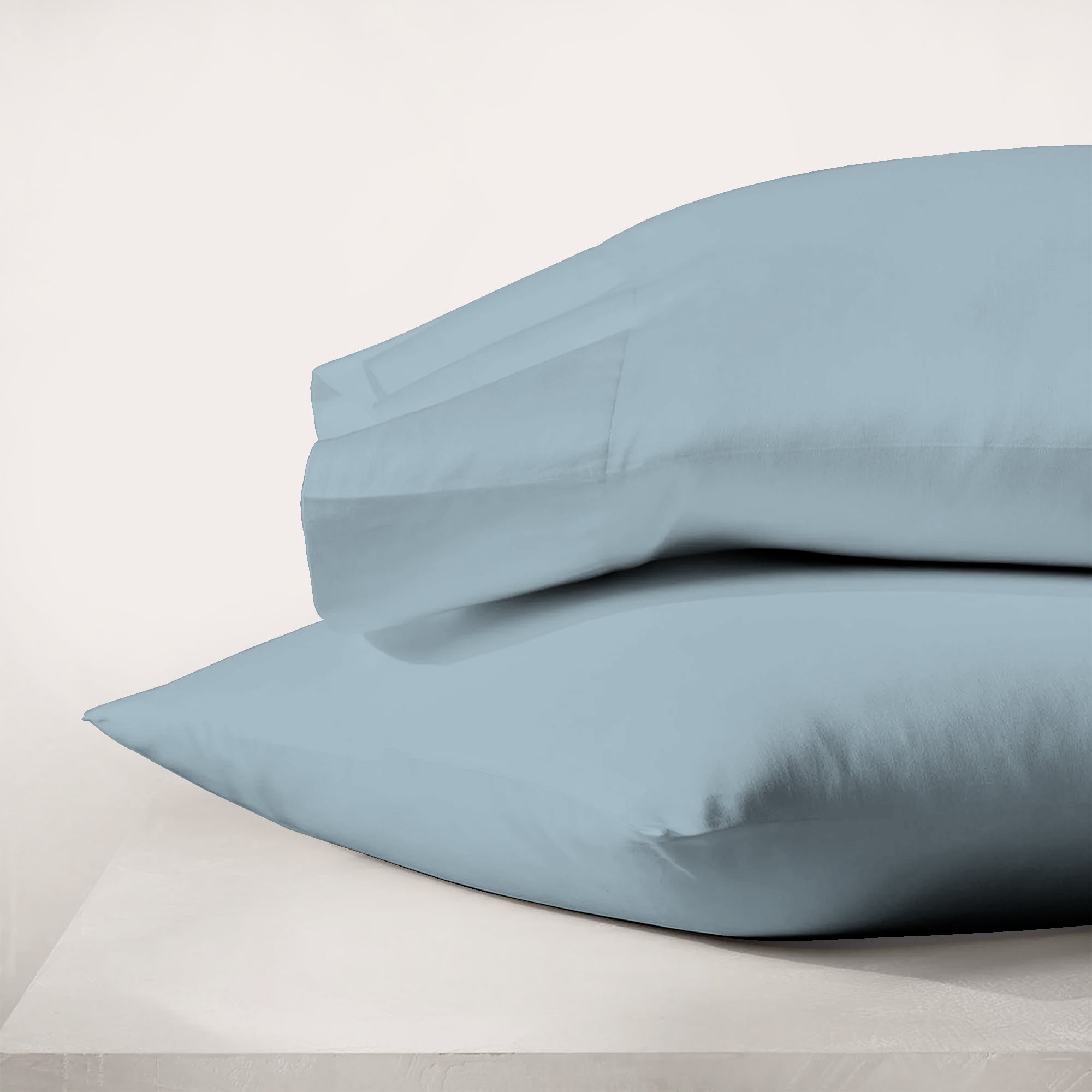 Purity Home 100% Organic Cotton King Aqua Percale Pillowcases, 300 Thread Count Breathable, Super Soft, & Cozy 2-Piece Set