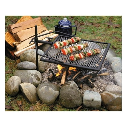 Adjust-A-Grill Camping Grill - Makes Outdoor Cooking Easier and Safer Black