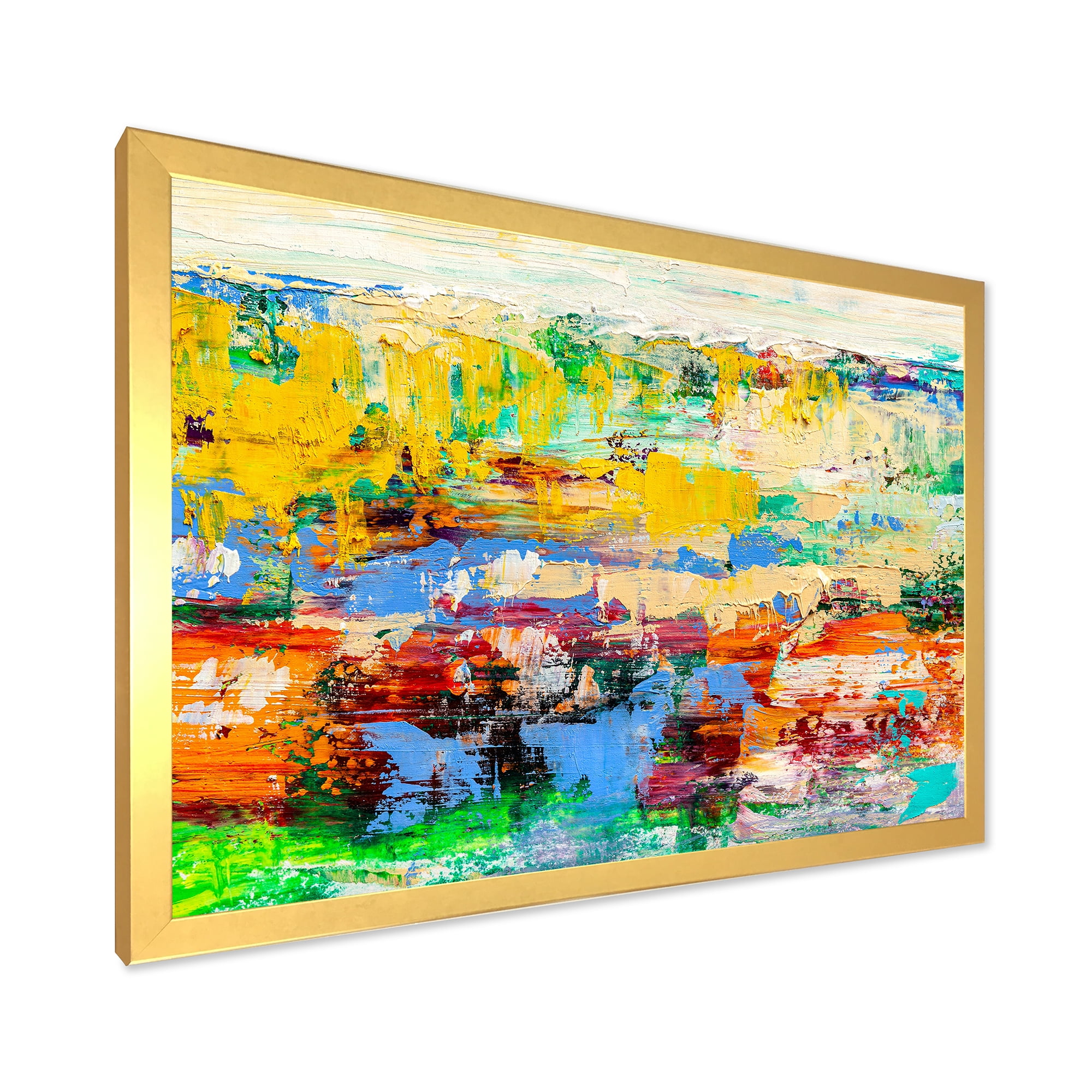 Designart 'Abstract Multicolored Bright Texture Art I' Modern Framed Art Print
