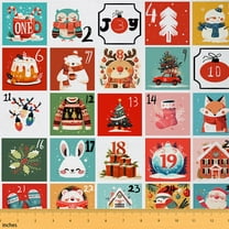 Castle Fairy Merry Christmas Fabric by the Yard 1 Yard,Geometric Plaid Home Decor Fabric by the Yard,Rabbit Bear Deer Room Decor Fabric by the Yard,Luxury Bedroom Decor