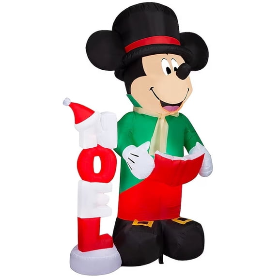 Gemmy 7-FT Tall Caroling Mickey Mouse with Noel Sign Christmas Inflatable