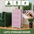 thumbnail image 3 of Uforic 4 Drawer Dresser Fabric Chest of Drawers Furniture Storage Organizer for Living Room,,Hallway, Pink, 3 of 9
