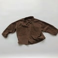 thumbnail image 2 of Likimi Toddler Kids Boys Shirts Lapel Solid Color Long Sleeve Pullover Tees Comfortable Loose Relaxed Spring Fall Shirt Size 4-5 Years Coffee, 2 of 7