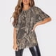 thumbnail image 2 of Ropa de trabajo de manga corta con cuello redondo y bolsillos para mujer, Tops estampados, Tops de verano para mujer, 2 of 7